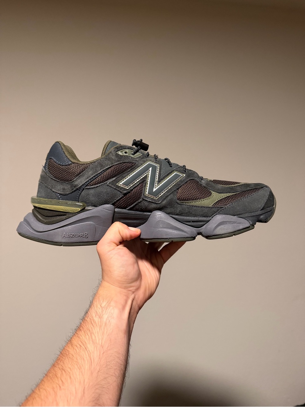 New Balance 9060 Men’s Low Top Suede Sneakers ‘Blacktop Dark Moss’ U9060PH